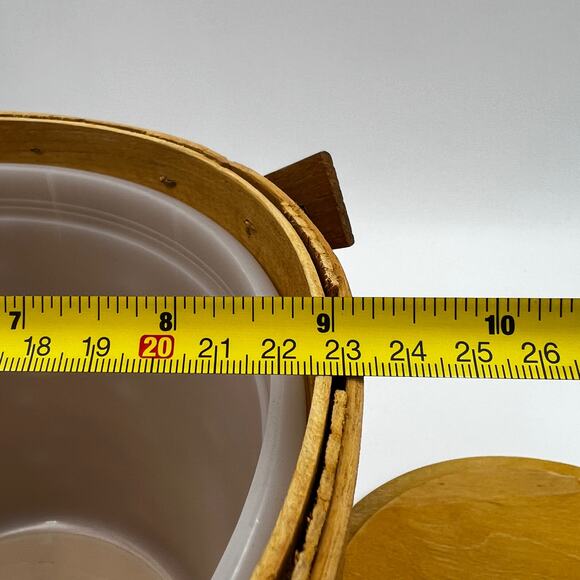 Peterboro Basket Co. Wooden Hand Basket Plastic Liner Picnic Cottagecore - Picture 10 of 13